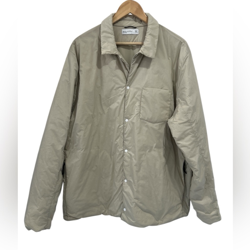Huckberry Hill City Thermal Light Men's Snap Front Shirt Jacket Tan/Stone - XL